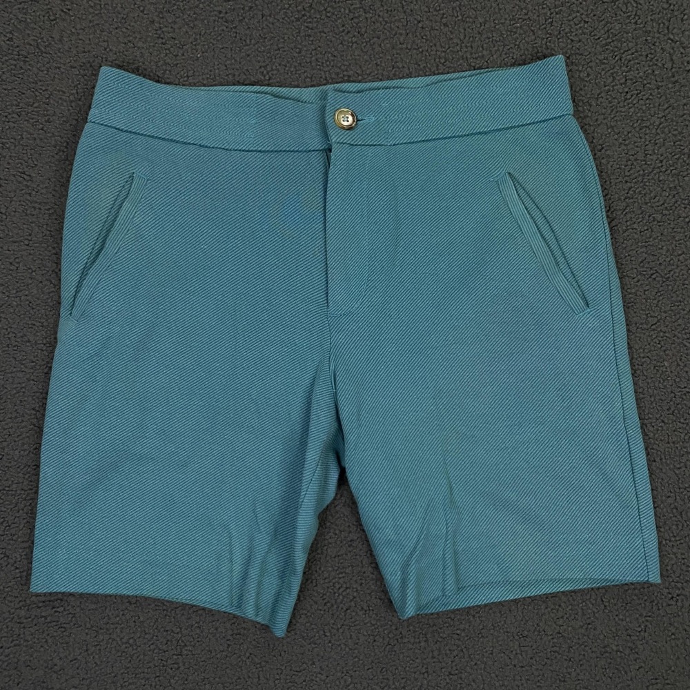 MR TURK Shorts Mens 33 Blue Chino Cotton Blend Stretch Preppy Resort Vacation